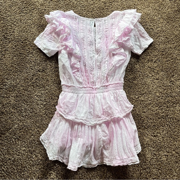 LoveShackFancy Natasha Mini Dress in Pink - Picture 4 of 5